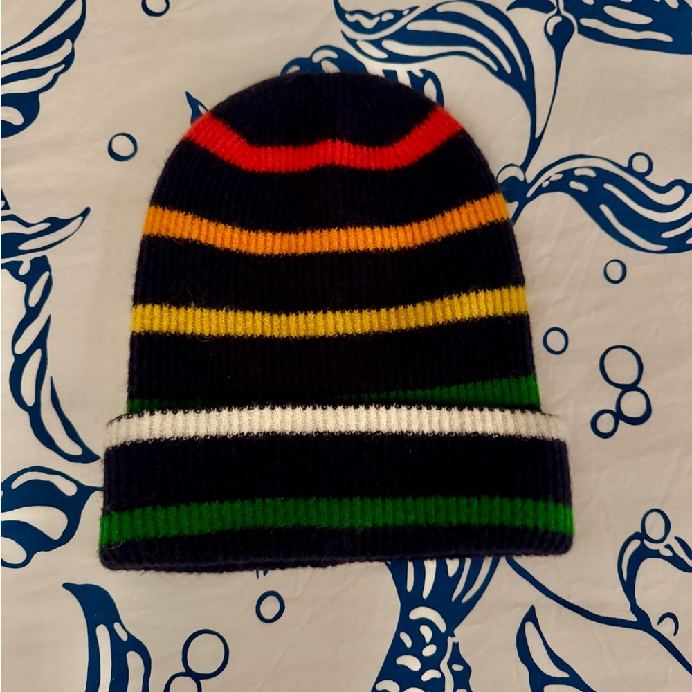 J. Crew Striped Cashmere Beanie